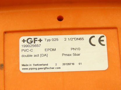 GF 199025657 Diaphragm Valve DIASTAR 2-1/2" DN65MM Flange 10 Bar 992 l/min