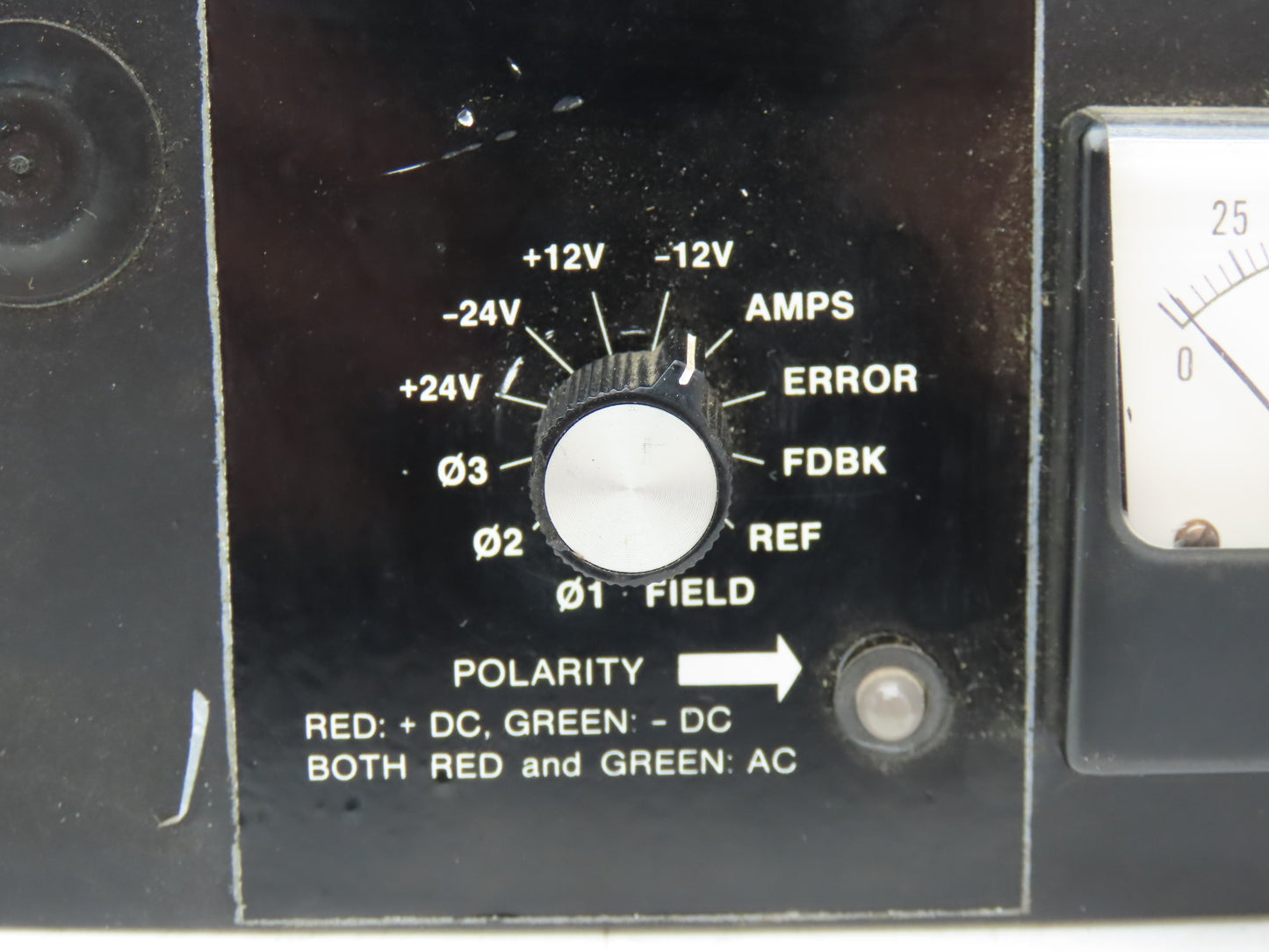 Nidec Fincor 104599501 DC Motor Drive Test Panel Dial Percent Gauge Meter Rev D