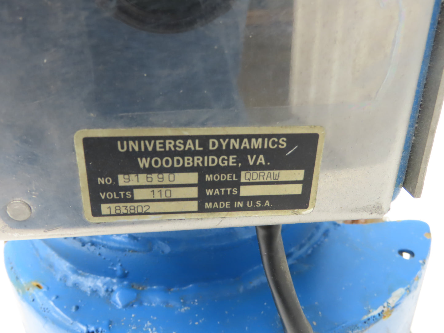 Universal Dynamics QDRAW Pneumatic Vacuum Hopper Loader 6" Flap Tube 120V