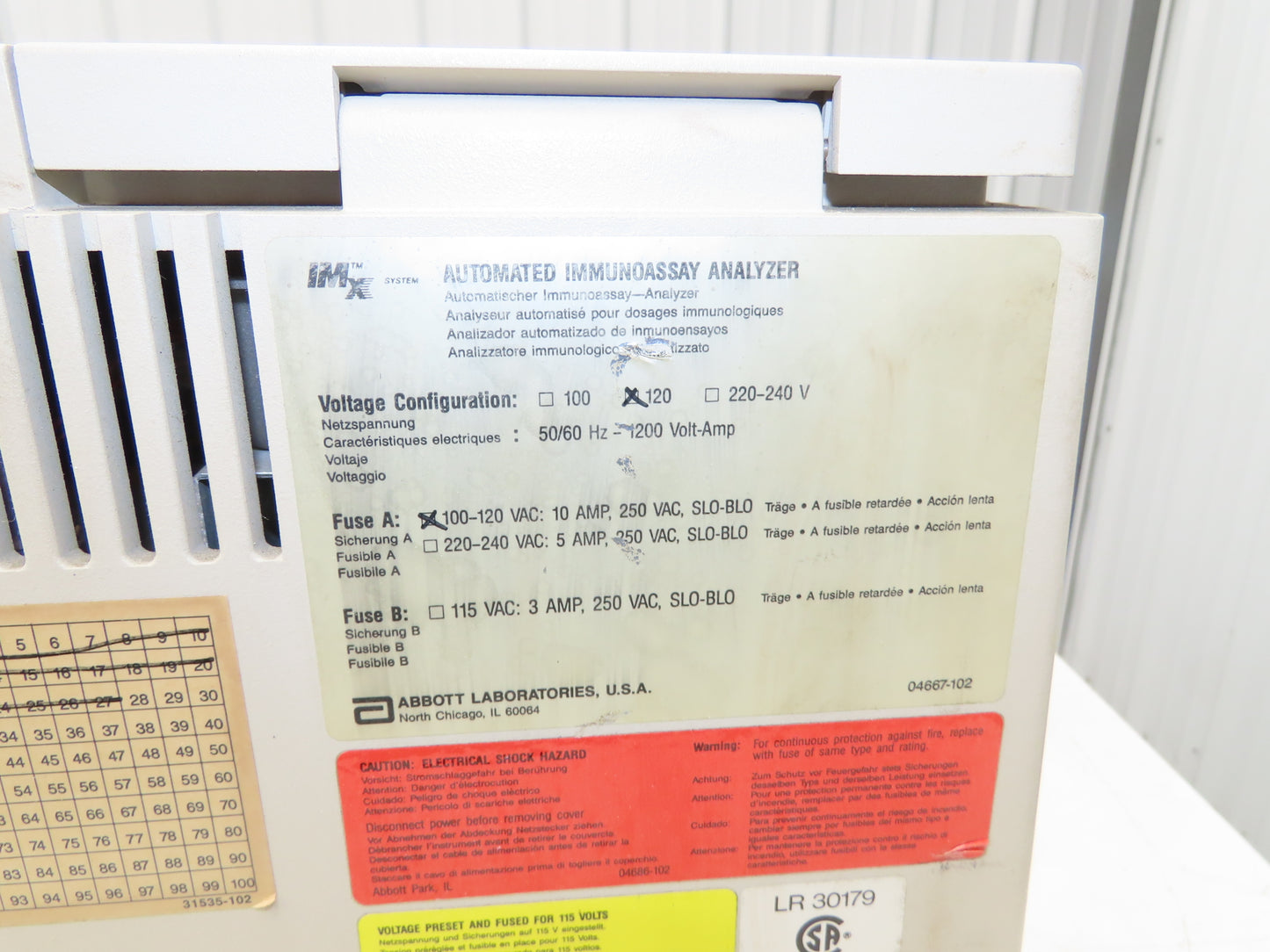 IMX 8389-01 Automated Immunoassay Analyzer for In Vitro Diagnostic Use