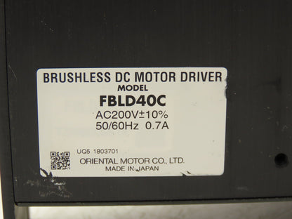 Oriental FBLD40C Brushless DC Motor Driver 200v 50/60hz 0.7A