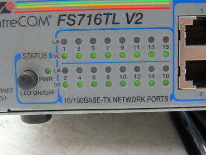 Allied Telesis FS716TL V2 Fast Ethernet Switch CentreCOM 16 Port 100-240VAC