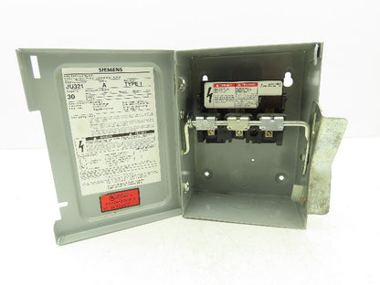 Siemens I-T-E JU321 Safety Switch Disconnect 30A 240VAC 7.5HP Non Fused