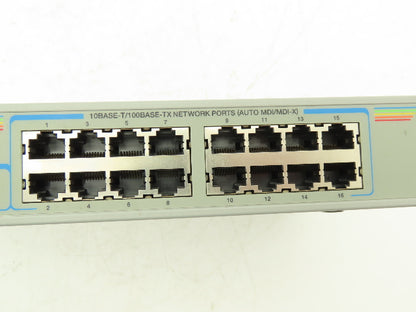 Allied Telesis FS716TL Fast Ethernet Switch CentreCOM 16 Port 100-240VAC 0.4A