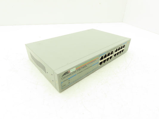 Allied Telesis FS716TL Fast Ethernet Switch CentreCOM 16 Port 100-240VAC 0.4A