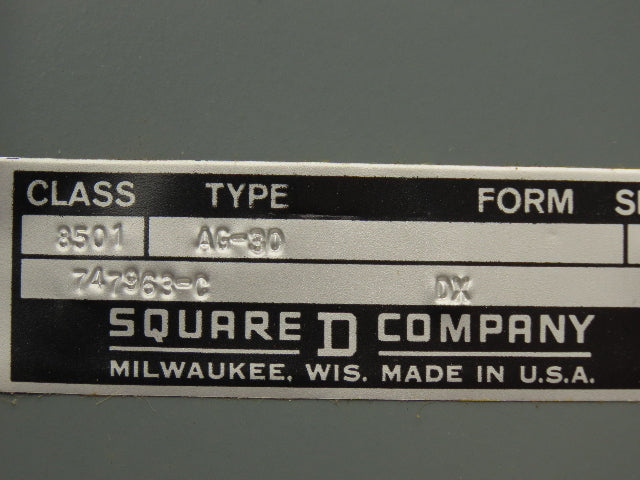Square D 8501 A0-30 Solid State Overload Relay SER C 600V 12V Coil