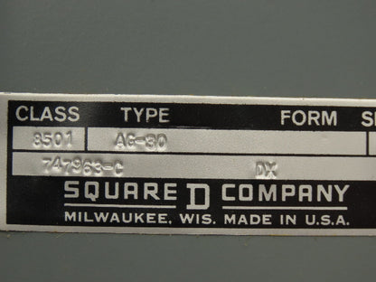 Square D 8501 A0-30 Solid State Overload Relay SER C 600V 12V Coil