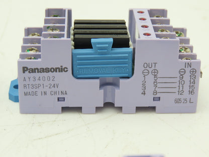 Panasonic AY34002 RT-3 Unit Relay 24VDC w/4 PCS PhotoMOS Power AQZ102 Lot of 10