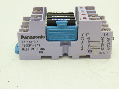 Panasonic AY34002 RT-3 Unit Relay 24VDC w/4 PCS PhotoMOS Power AQZ102 Lot of 10