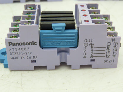 Panasonic AY34002 RT-3 Unit Relay 24VDC w/4 PCS PhotoMOS Power AQZ102 Lot of 7