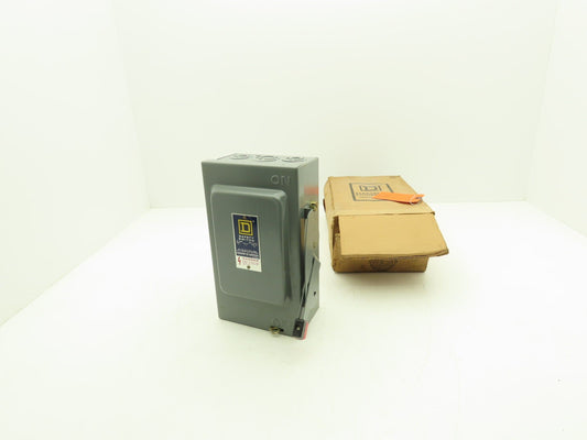 Square D H 321 Fused Safety Disconnect Switch 30A 240VAC 7.5HP 3Ph New