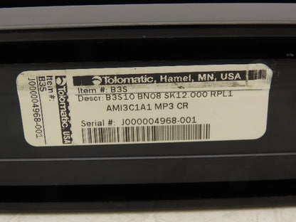 Tolomatic B3S Ball Screw Linear Actuator 12" Stroke 1/8" Per Rev