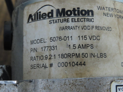 Miller/Allied Motion 177331 Stature Electric Wire Motor & Feeder AMD-115G 115VDC
