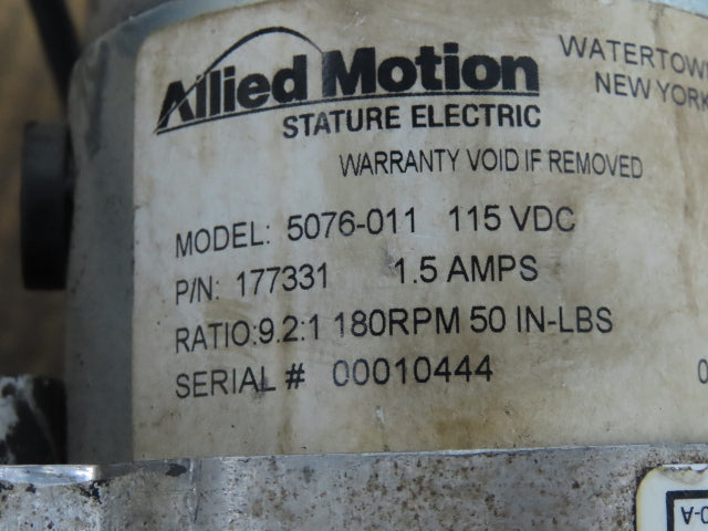 Miller/Allied Motion 177331 Stature Electric Wire Motor & Feeder AMD-115G 115VDC