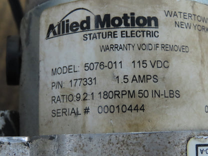 Miller/Allied Motion 177331 Stature Electric Wire Motor & Feeder AMD-115G 115VDC
