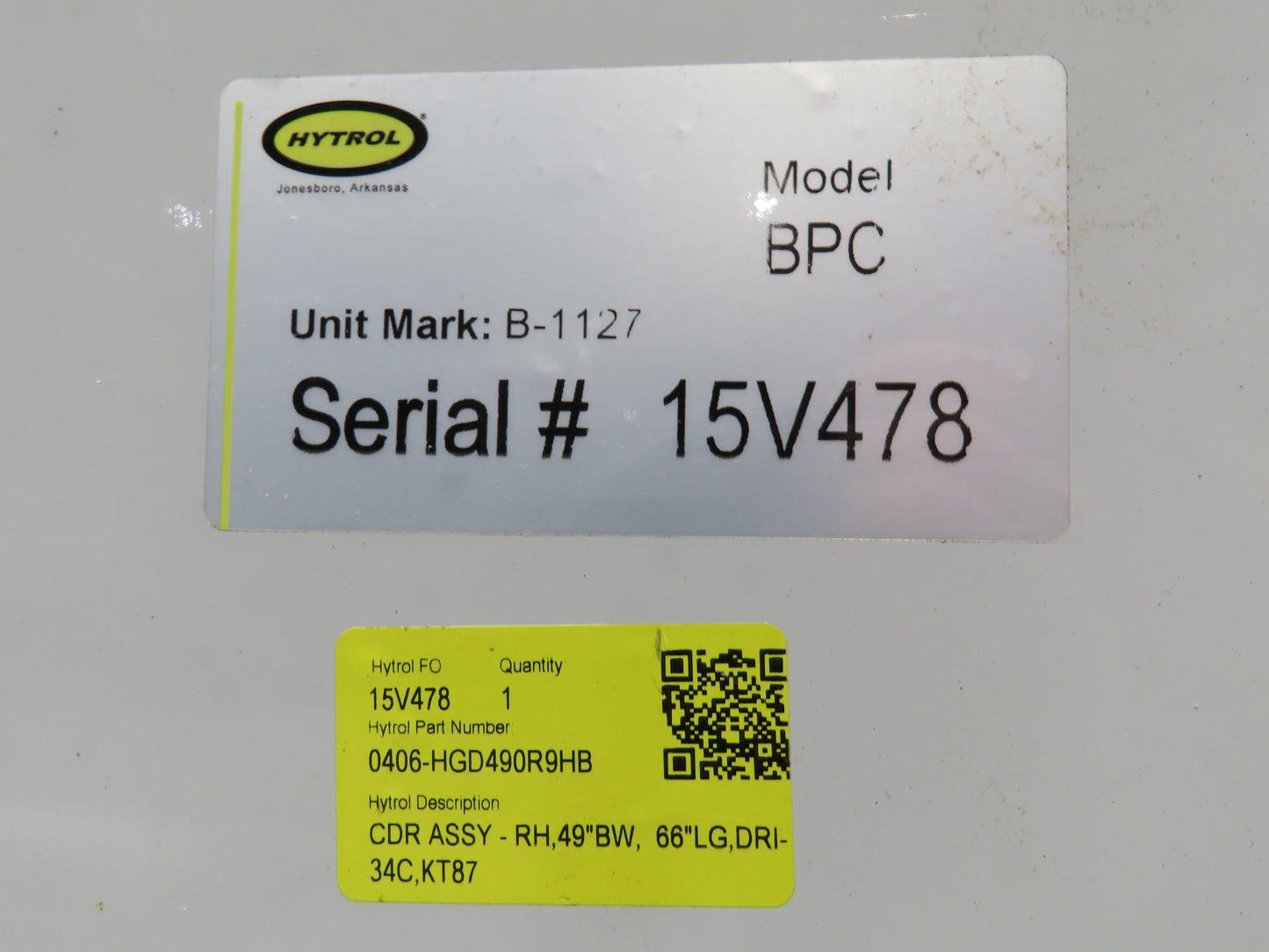 Hytrol BPC 49"x 50' 6" Slider Bed Conveyor 47"Belt 7.5Hp 3PH Center Drive 124fpm