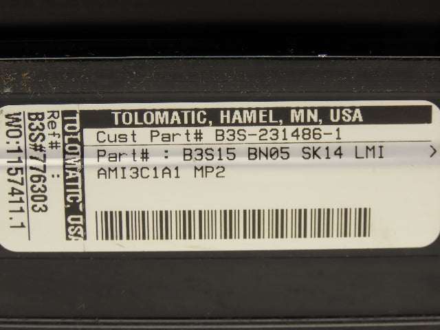 Tolomatic B3S-231486-1 Ball Screw Linear Actuator 14" Stroke 1/5" Per Rev