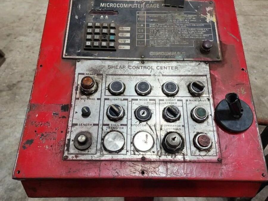Cincinnati 4SE12 Hydraulic Metal Shear 12' x 1/2" Squaring Back Gauge Unloader