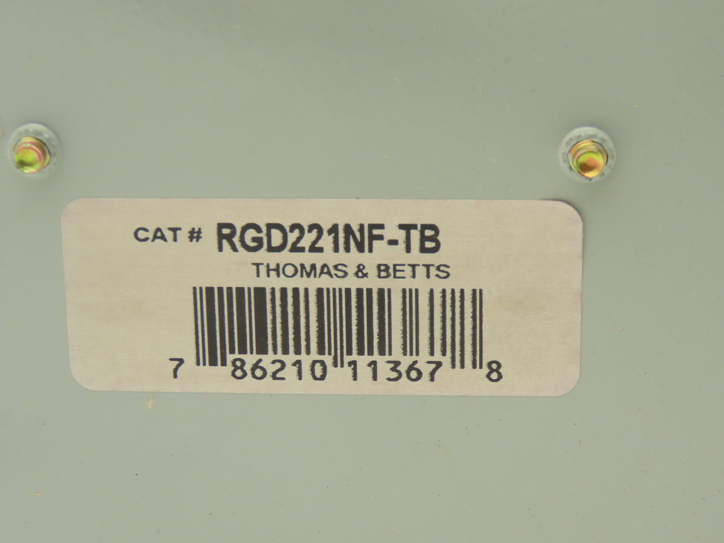Thomas & Betts RGD221NF-TB Safety Disconnect Switch 30A 240VAC 10HP Non Fused
