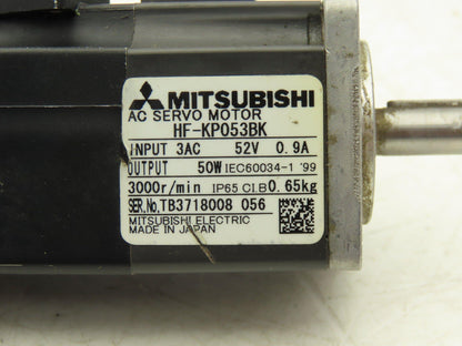 Mitsubishi HF-KP053BK AC Servo Motor .05 kW 3000rpm 52V