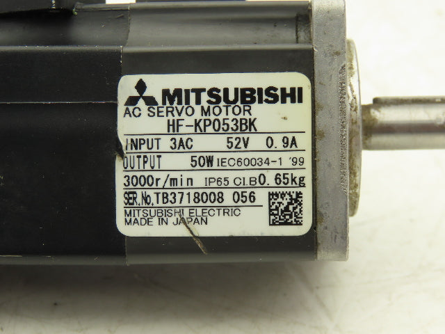 Mitsubishi HF-KP053BK AC Servo Motor .05 kW 3000rpm 52V
