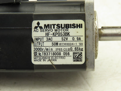 Mitsubishi HF-KP053BK AC Servo Motor .05 kW 3000rpm 52V