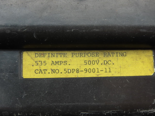 BBC 5DP8-9001-11 Definite Purpose DC Contactor 535A 500VDC Coil 120V 1PH
