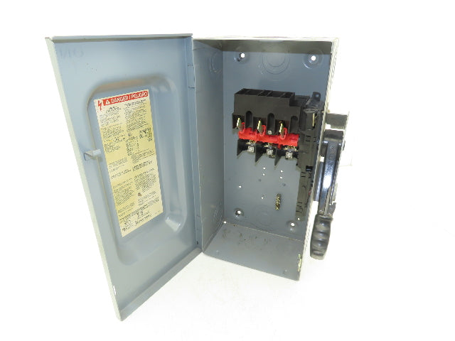 Square D HU362 Safety Disconnect Switch 60A 600VAC 60HP 3Ph Non Fused