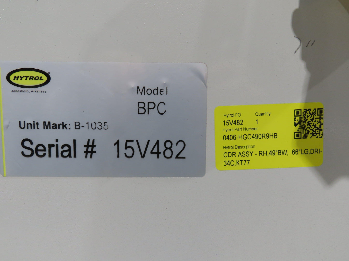 Hytrol BPC 49"x 64' Slider Bed Conveyor 47"Belt 7.5Hp 3PH Center Drive 170fpm