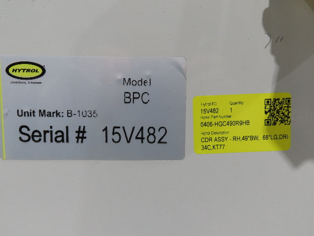 Hytrol BPC 49"x 64' Slider Bed Conveyor 47"Belt 7.5Hp 3PH Center Drive 170fpm