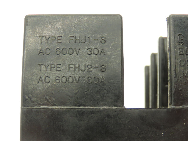 Utsunomiya Electric FHJ1-3 FHJ2-3 Fuse Holder 3-Pole 30A 60A 600V Lot of 2