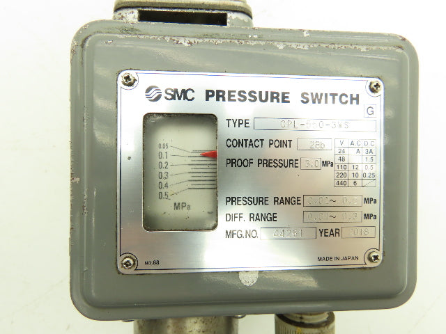 SMC OPL-550-3WS Differential Pressure Switch 0.02-0.5MPa