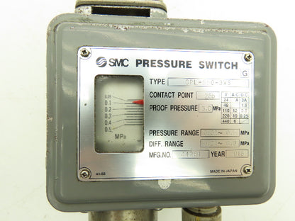 SMC OPL-550-3WS Differential Pressure Switch 0.02-0.5MPa