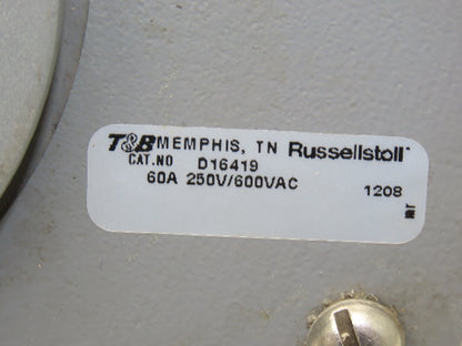 General Electric TH3362J Safety Disconnect Switch 60A 600VAC 3Ph Fused D16419