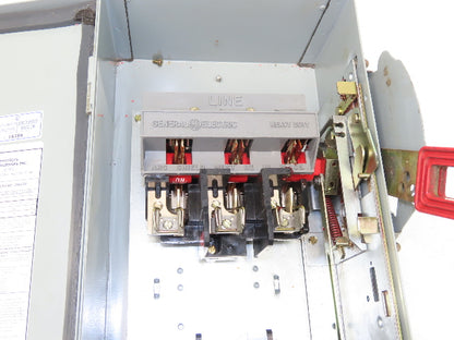 General Electric TH3362J Safety Disconnect Switch 60A 600VAC 3Ph Fused D16419