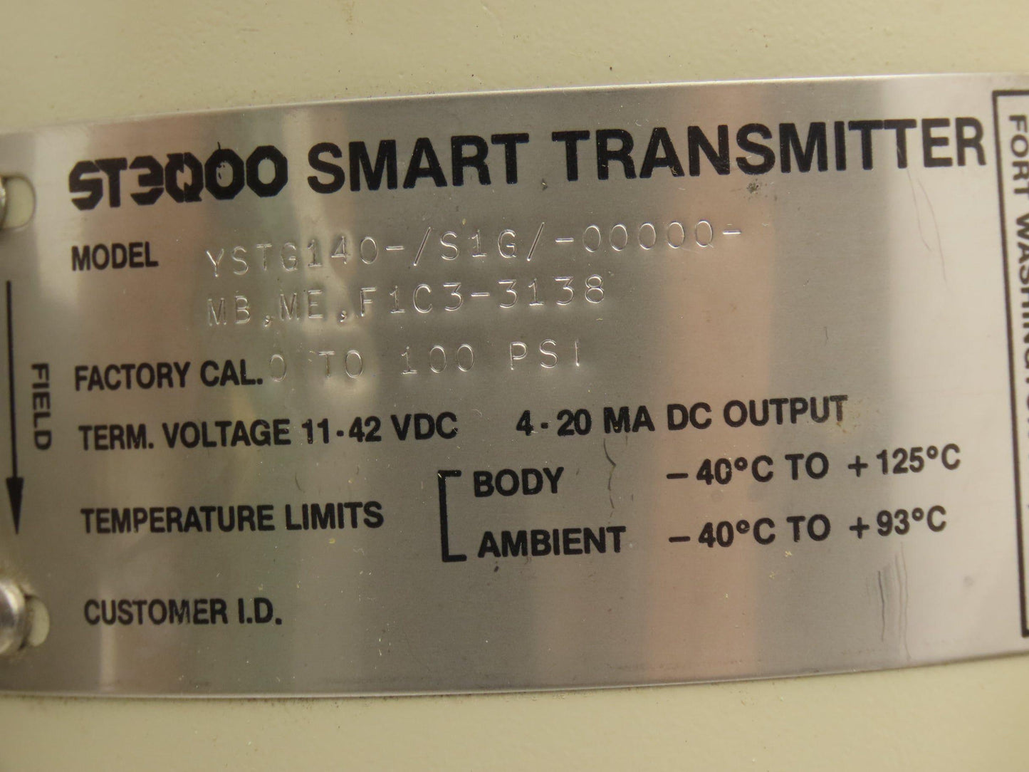 Honeywell ST3000 Smart Pressure Transmitter 750psi