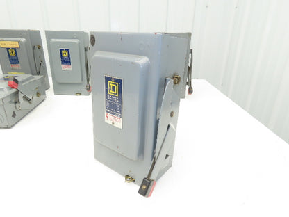 Square D HU-361-E1 Safety Disconnect Switch 30A 600V Non Fused Mixed Lot of 7