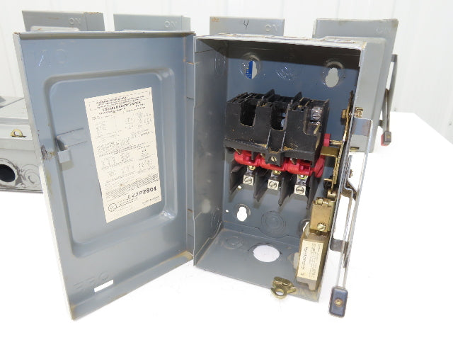 Square D HU-361-E1 Safety Disconnect Switch 30A 600V Non Fused Mixed Lot of 7