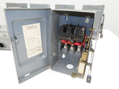 Square D HU-361-E1 Safety Disconnect Switch 30A 600V Non Fused Mixed Lot of 7