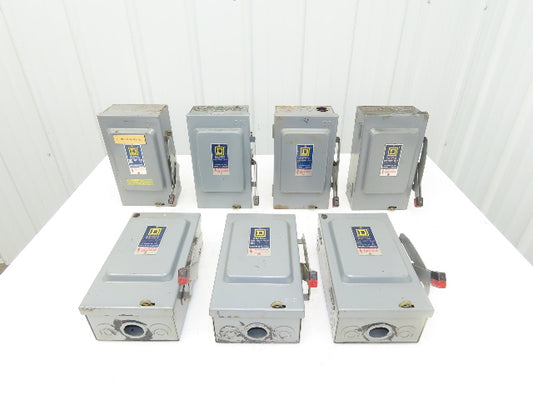 Square D HU-361-E1 Safety Disconnect Switch 30A 600V Non Fused Mixed Lot of 7