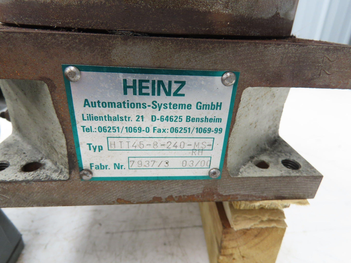 Heinz HTT45-8-240-MS-RH Rotary Index Table 230/460V 3PH Brakemotor