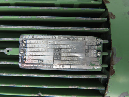 Sew Eurodrive SF60DT90L-4B/Z Brake Gearmotor 1.5kw 56.6 Ratio 30rpm 277/480V 3PH