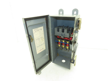 Square D H361AWK Safety Disconnect Switch Fusible 30A 600V 30HP  3 Pole Ser D4
