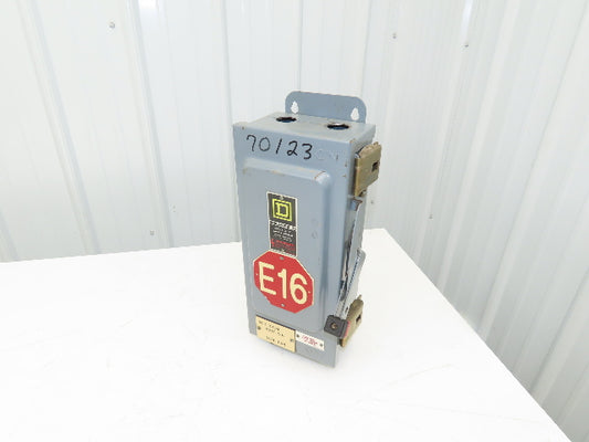 Square D HU361AWK Safety Disconnect Switch 30A 600V 30HP Non Fused 3 Pole Ser E1