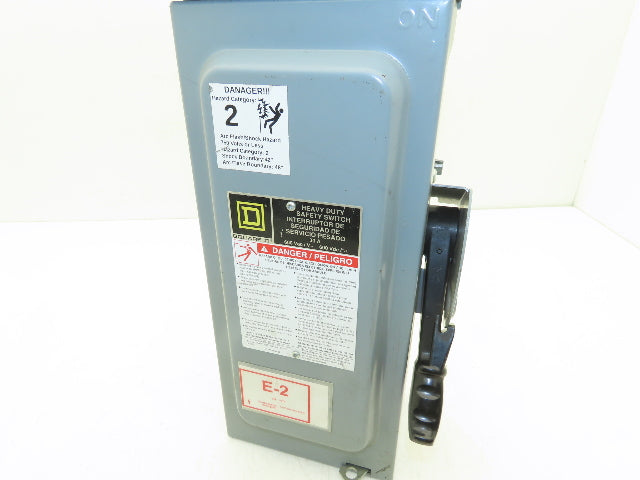 Square D HU361RB Safety Disconnect Switch 30A 600V 3Ph 30HP Non Fused