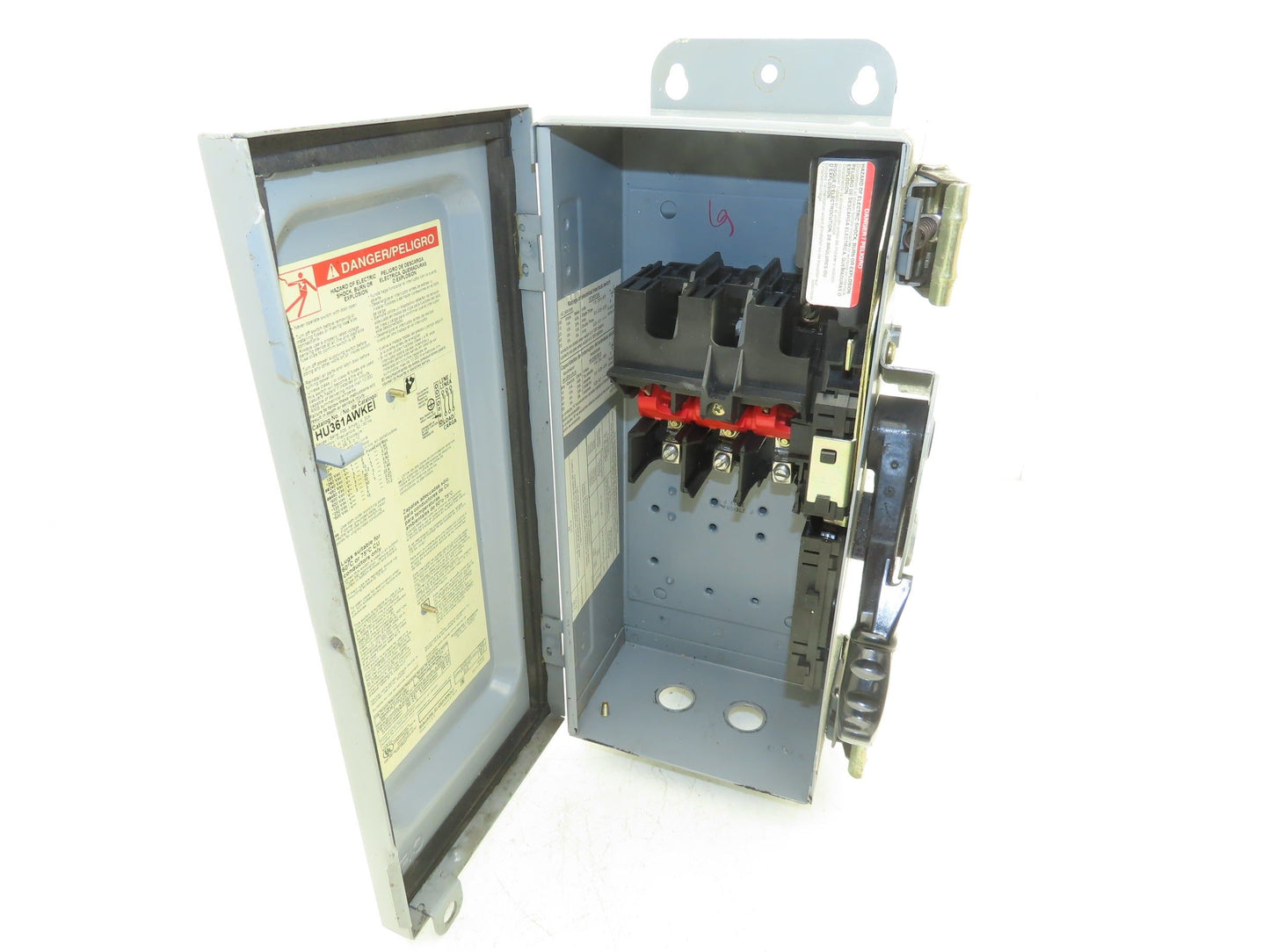 Square D HU361AWKEI Safety Disconnect Switch 30A 600V 30HP Non Fused 3 Pole