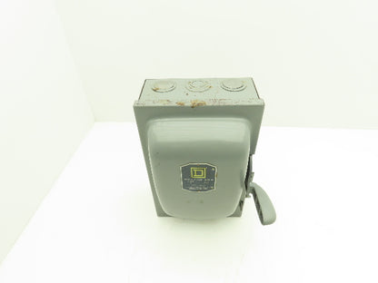 Square D A86352 Safety Disconnect Switch 60A 240VAC 7-1/2HP Fused 3 Pole