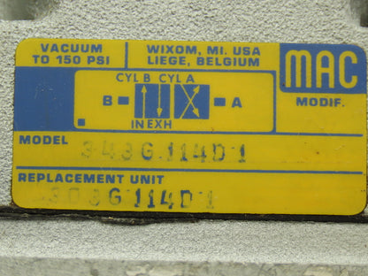 MAC 343G114D1 Pneumatic Solenoid Directional Valve 120v
