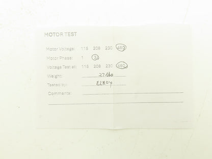 Doerr Electric AC Motor .5Hp 575-1725rpm 460V 3PH H56C 30 Min Duty Rating