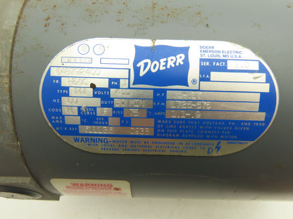 Doerr Electric AC Motor .5Hp 575-1725rpm 460V 3PH H56C 30 Min Duty Rating
